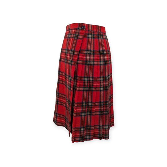 Copied - Vintage Woolrich plaid pleated wrap kilt skirt wool SZ 6 runs small - Picture 4 of 13